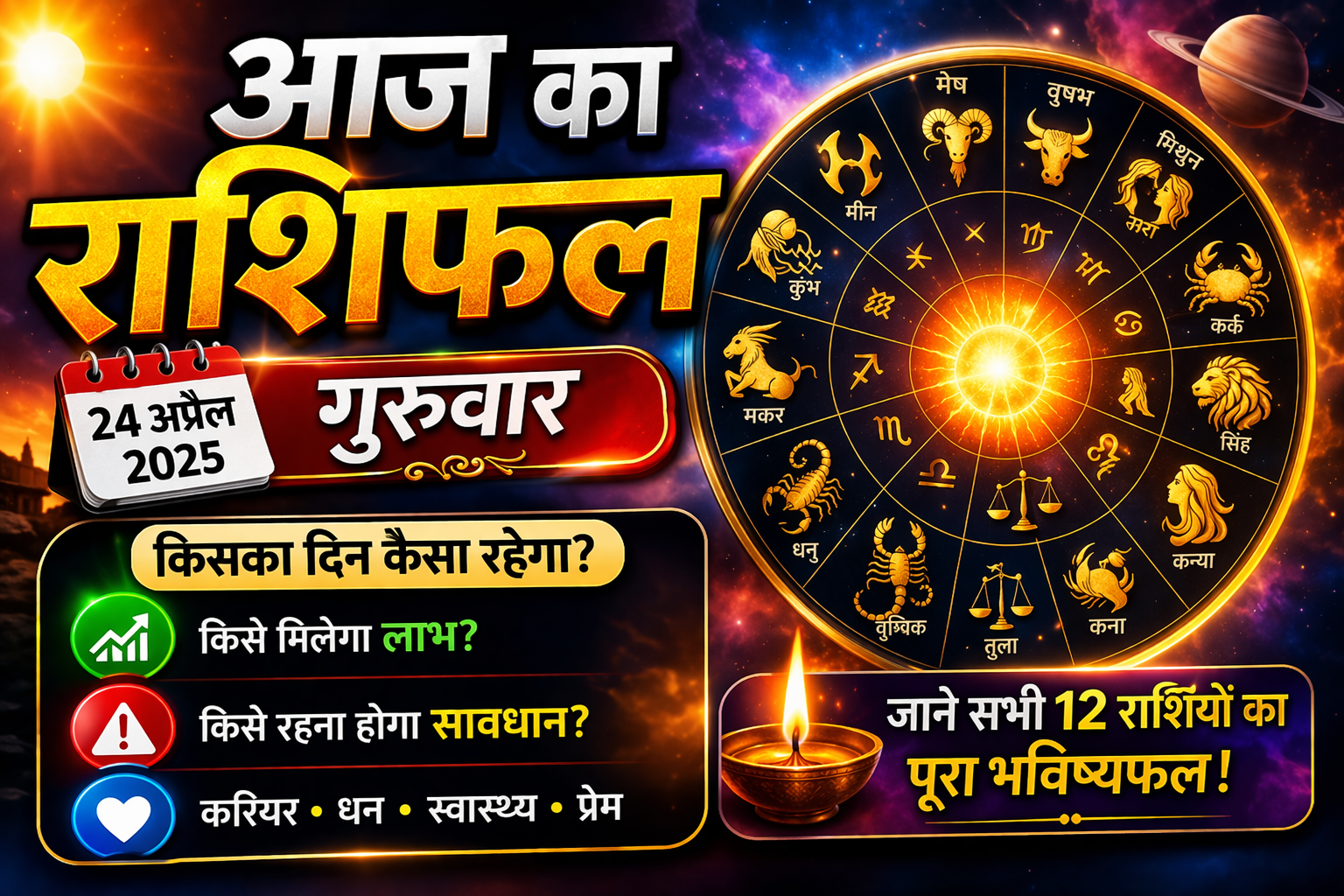 आज का राशिफल: जानिए मेष से मीन तक किस राशि के लिए कैसा रहेगा आज का दिन, किसे मिलेगा लाभ और किसे रहना होगा सावधान